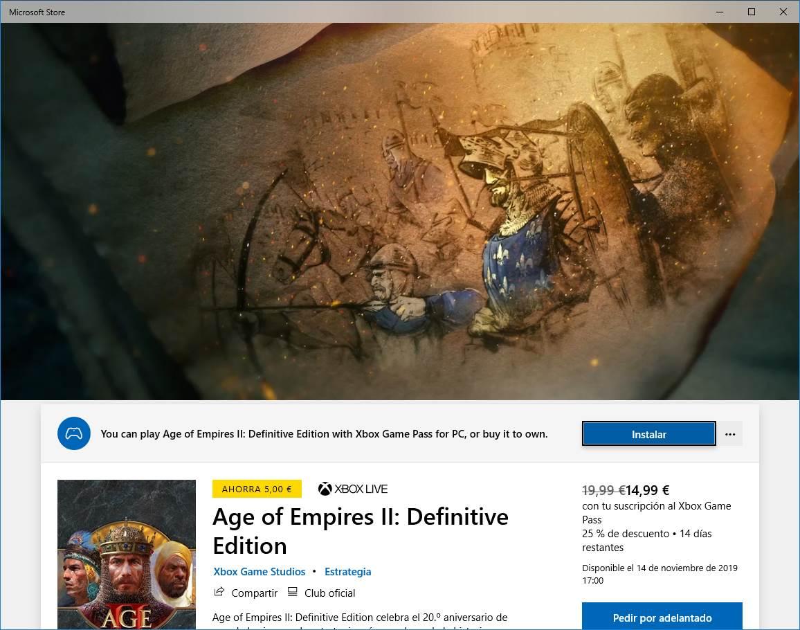 Age of Empires 2 Remasterizado en la Microsoft Store