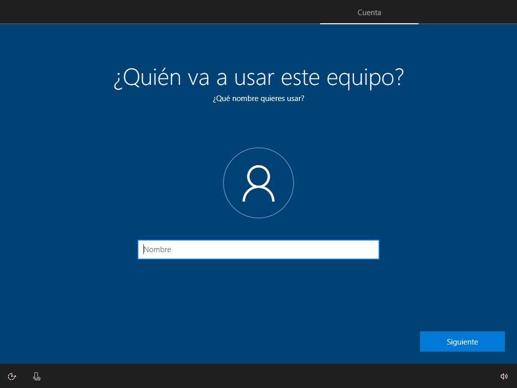 Crear una cuenta local en Windows 10