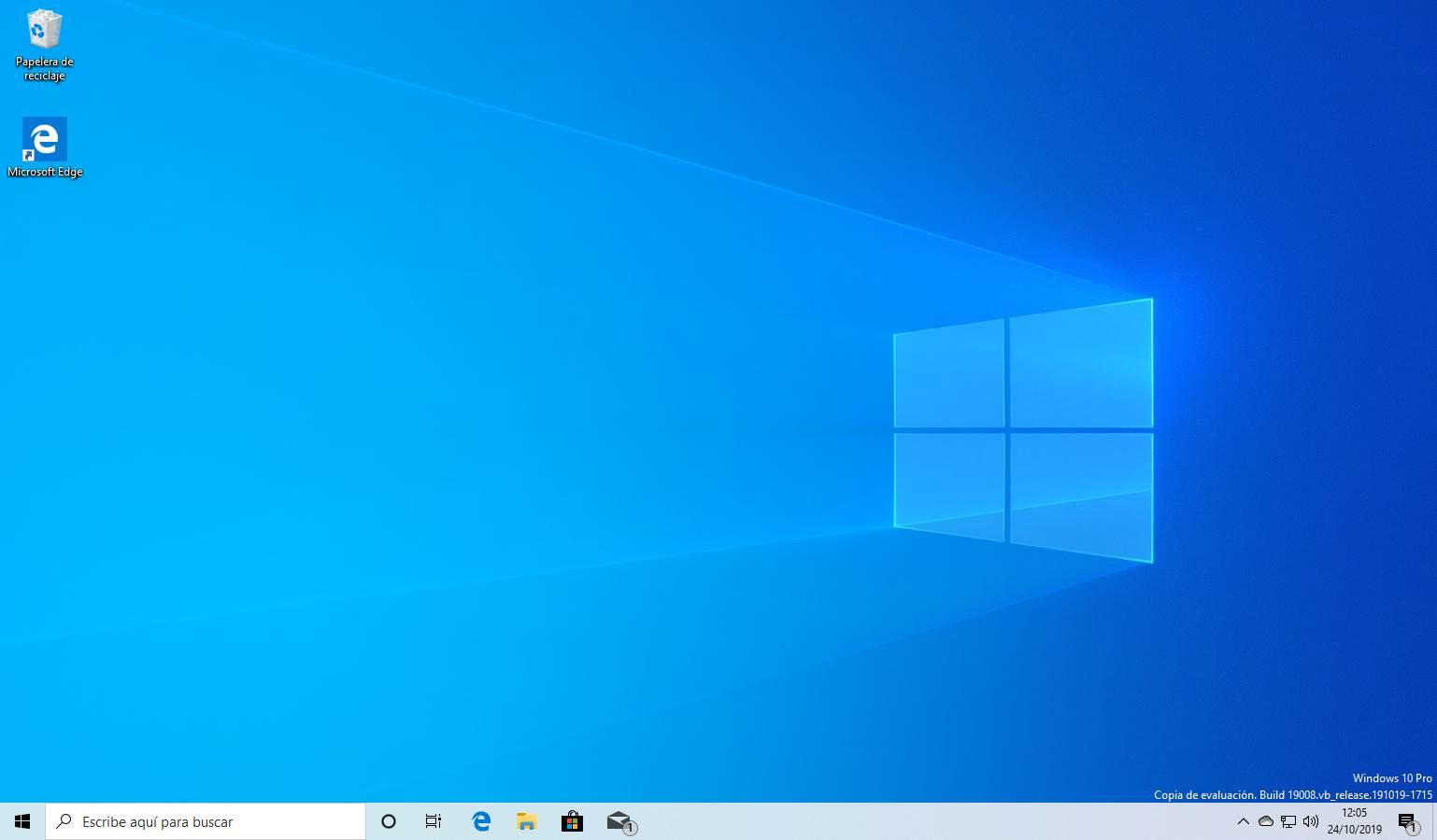 Escritorio Windows 10 con barra de tareas abajo