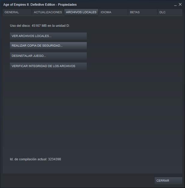 Espacio ocupa juego de Steam en Windows 10