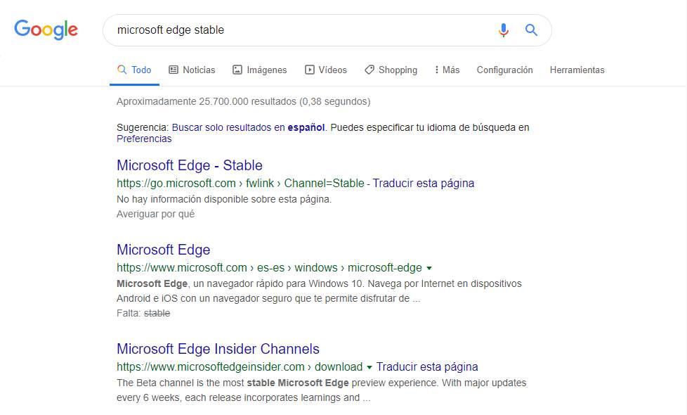 Google descargar Edge