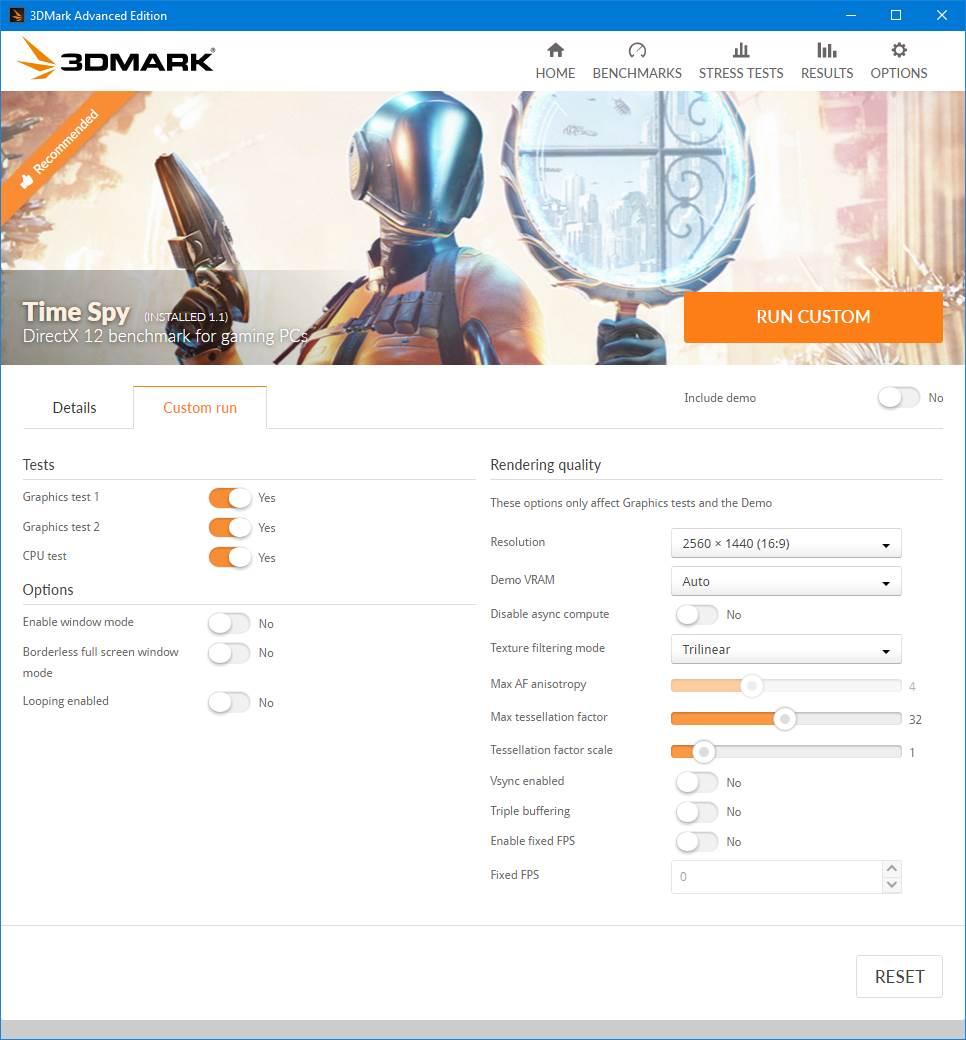 Personalizar test 3DMark
