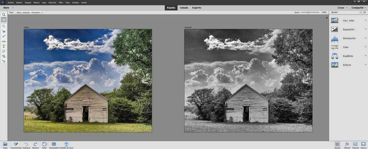 Photoshop Elements - Comparativa antes y después