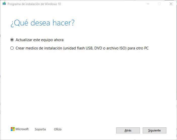 Actualizar equipo a Windows 10