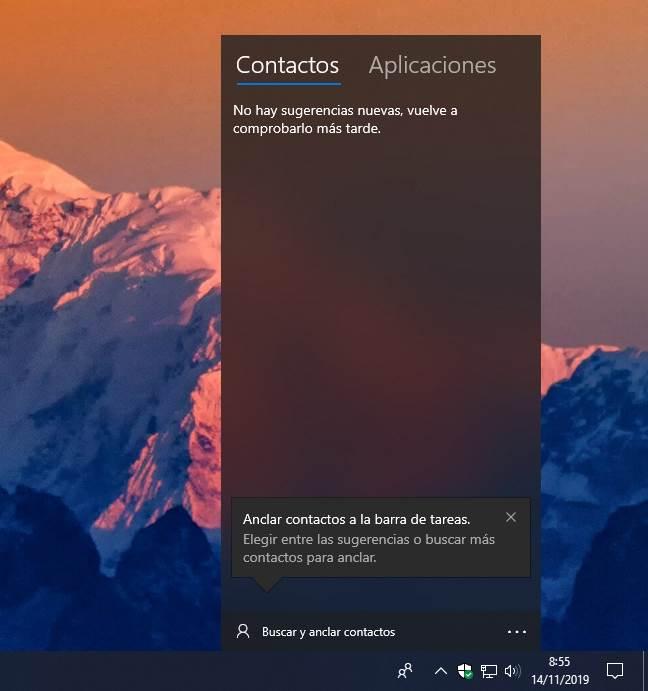 Contactos Windows 10 November 2019 Update