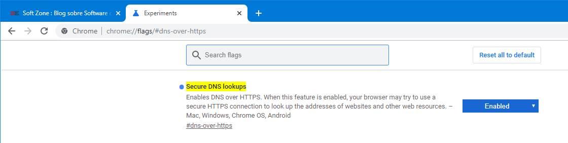 Google Chrome - Activar DNS over HTTPS