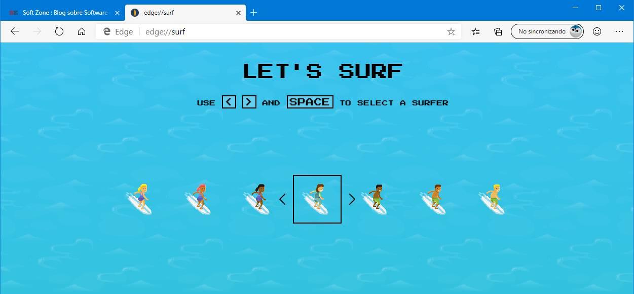 Juego de surf de Microsoft Edge