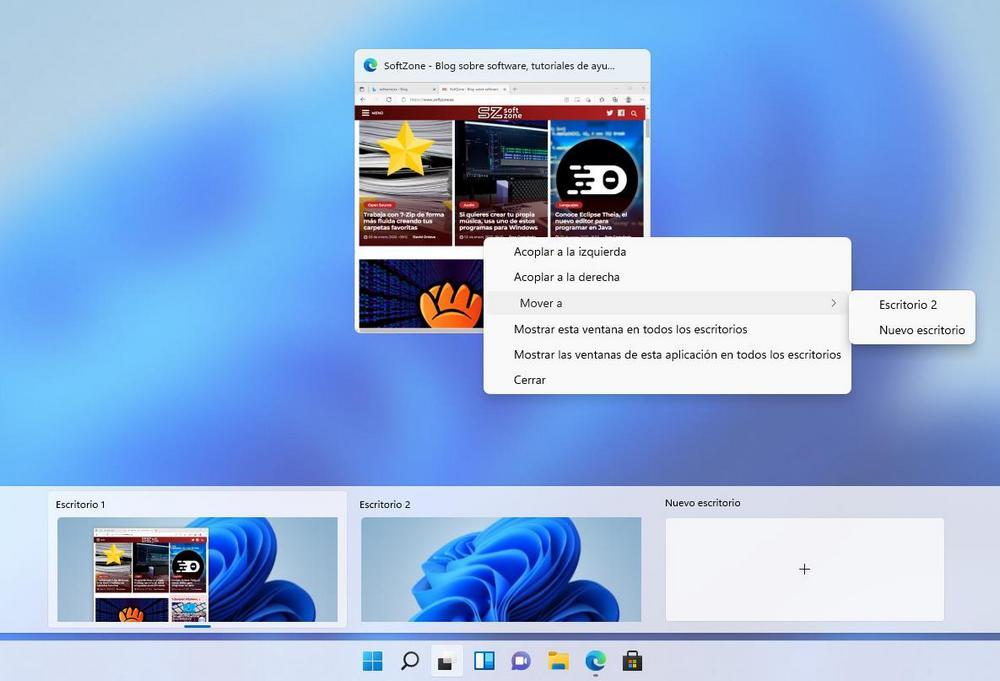 Opciones ventana programa escritorio Windows 11