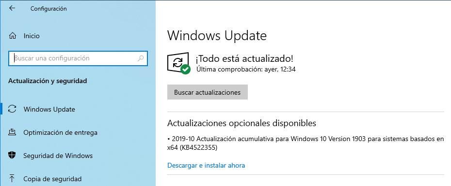 Windows 10 todo actualizado