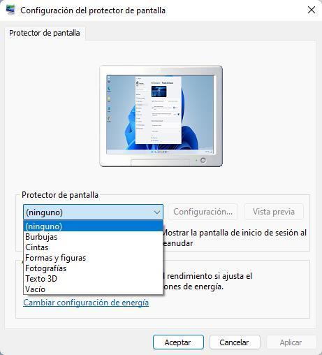 Windows 11 - Configurar protector de pantalla 2