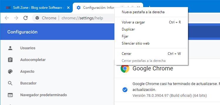 Chrome contextual