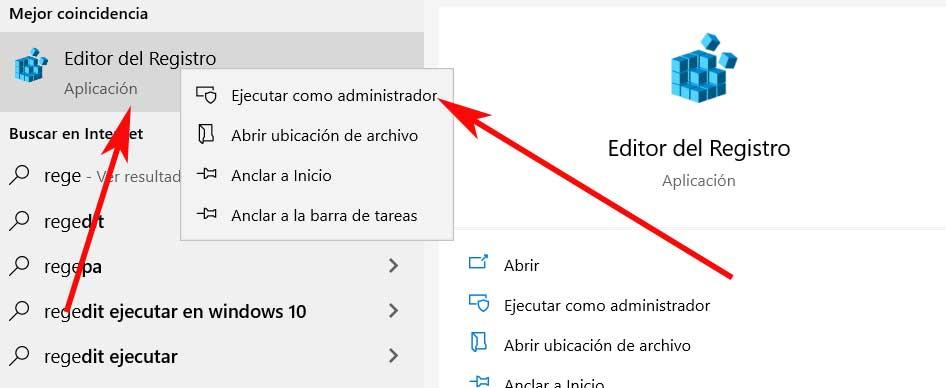 Editor registro Windows