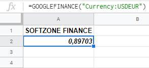 Google Finance USDEUR