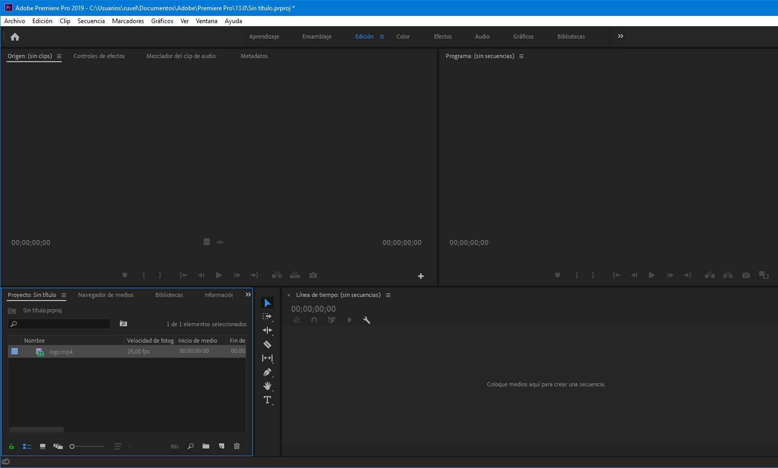 Adobe Premiere - tutorial importar clips a proyecto - 2