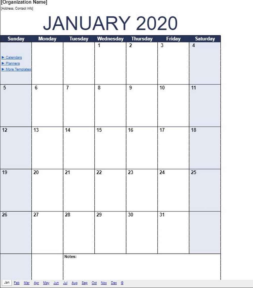 P Calendario 2020