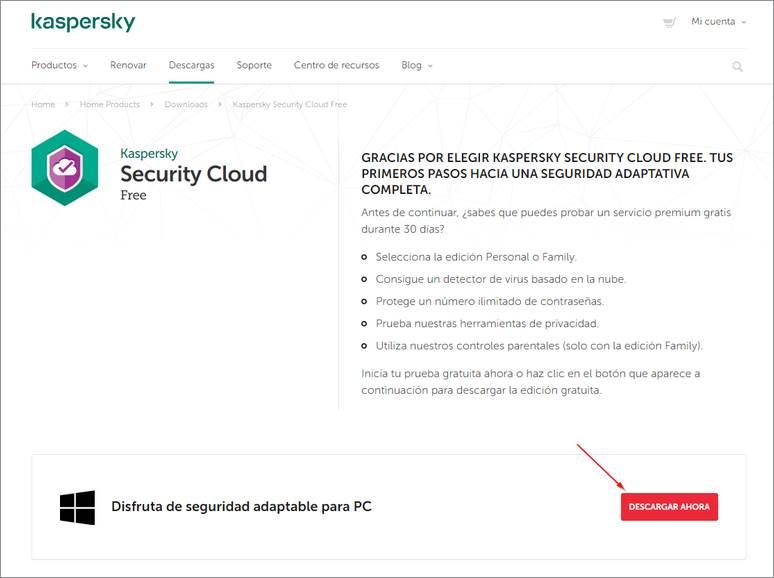 Descargar Kaspersky Security Cloud Free