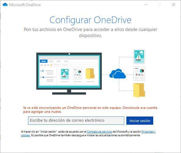 Error iniciar sesión OneDrive Windows 10