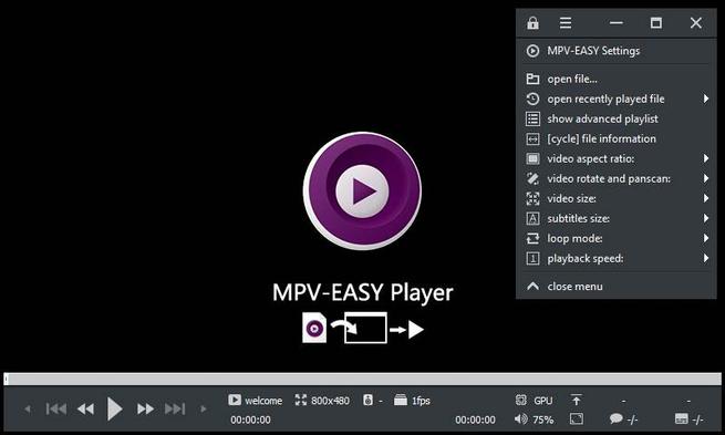 MPV-EASY Player - GUI 1