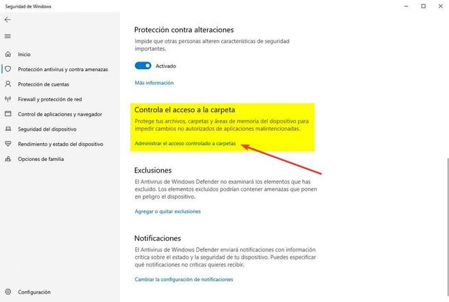 Windows Defender - Activar protección contra ransomware 3