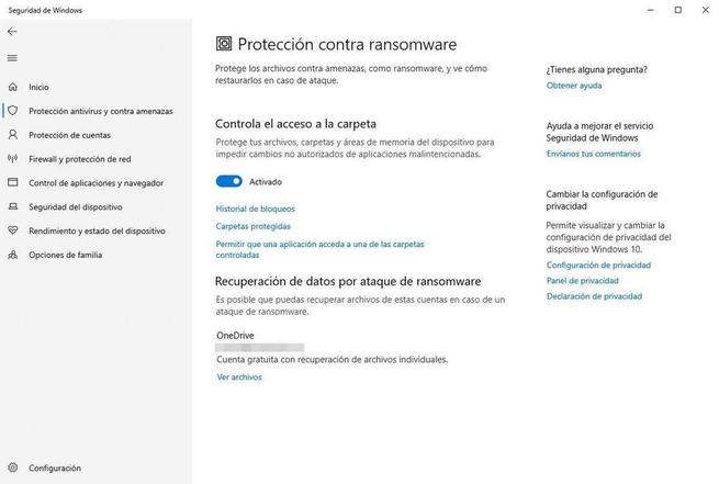 Windows Defender - Activar protección contra ransomware 8