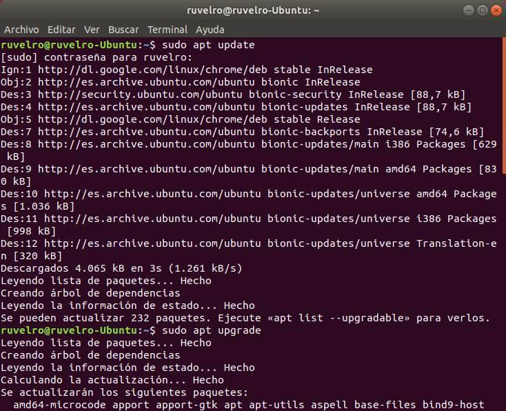 Actualizar repositorios Linux