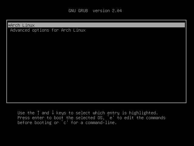GRUB con Arch Linux