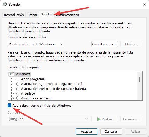 Opciones sonido Windows 11