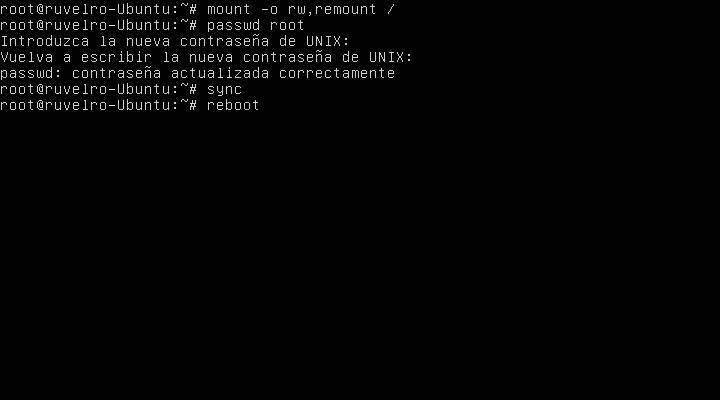 Recuperar contraseña administrador root Linux - 12