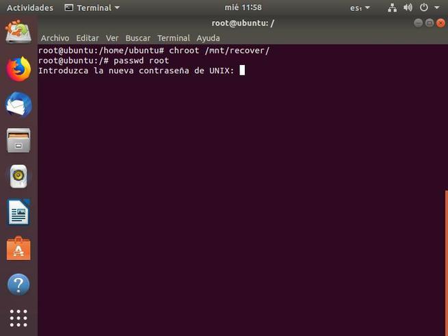 Recuperar contraseña administrador root Linux - 7