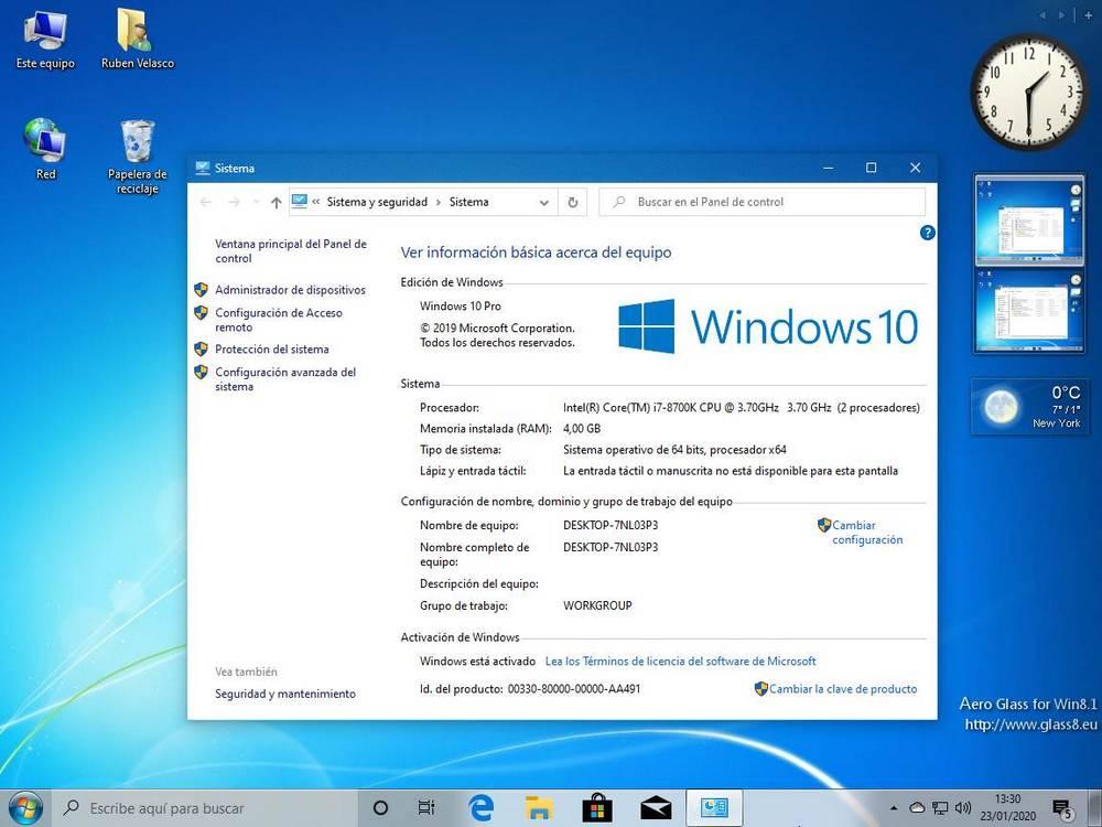 Windows 10 convertido en Windows 7
