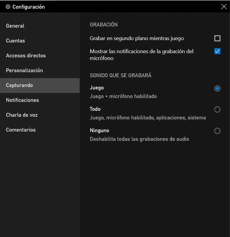 Configuracion barra juegos Windows 10