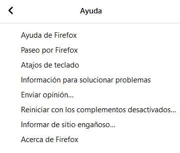 menú Firefox