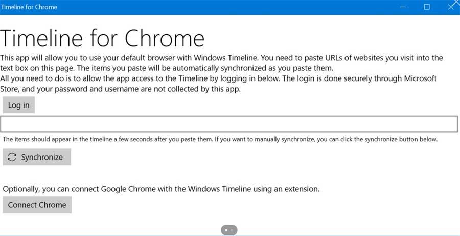Timeline for Chrome Windows 10