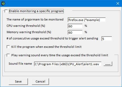 CPU Monitor and Alert - Opciones 2