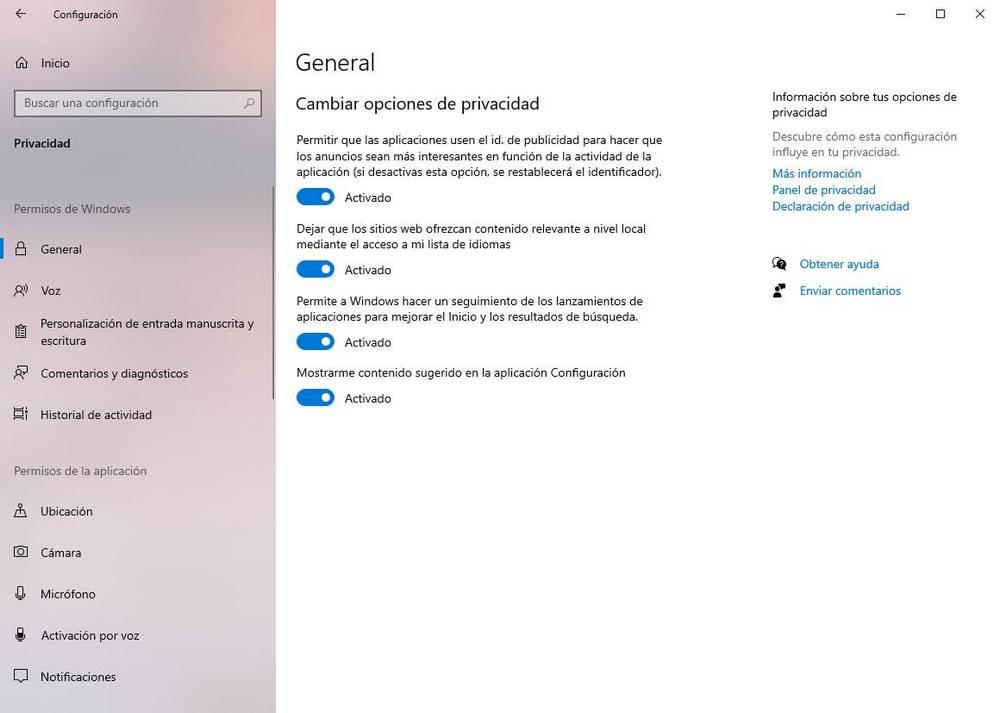 Configurar privacidad Windows 10 - 5