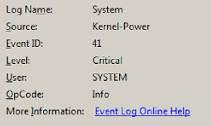 Error Kernel-Power Event ID 41