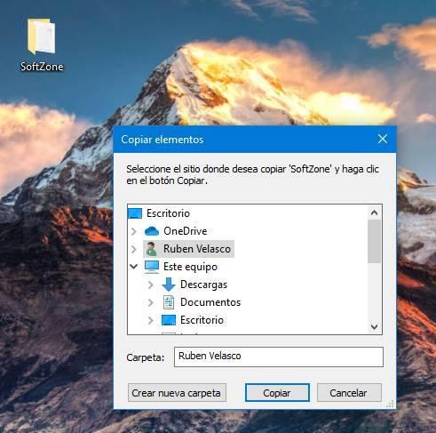 Mover a carpeta en Windows 10