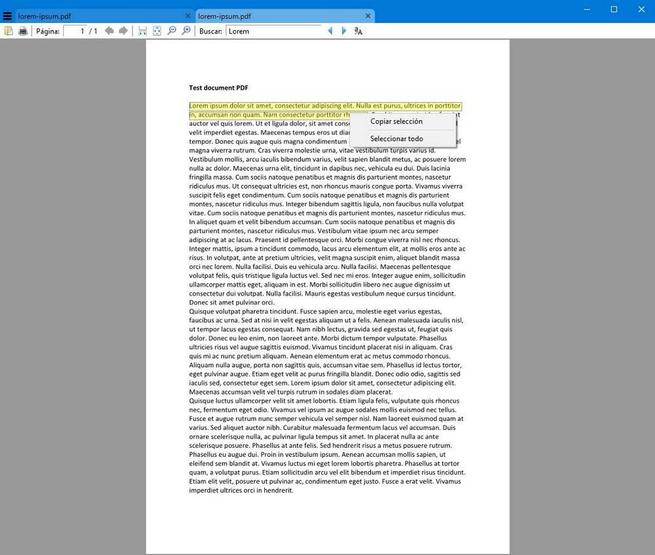 Sumatra PDF - Buscar y seleccionar texto