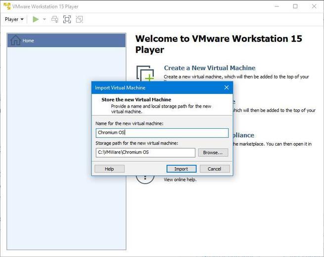 VMware Player - Importar OVA