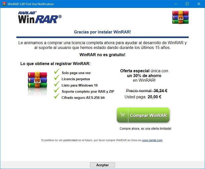 WinRAR Análisis - 2