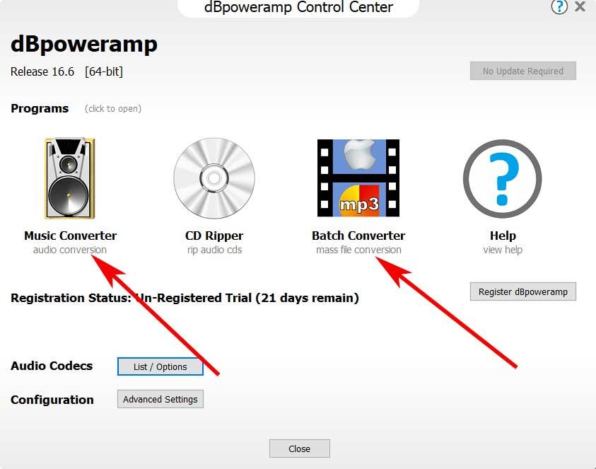 dBpoweramp Music Converter interfaz