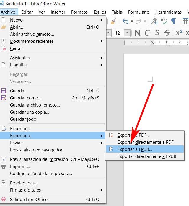 epub LibreOffice