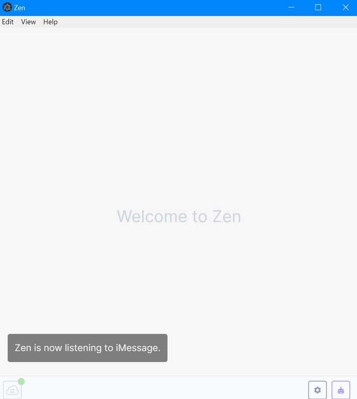 Zen iMessage interfaz