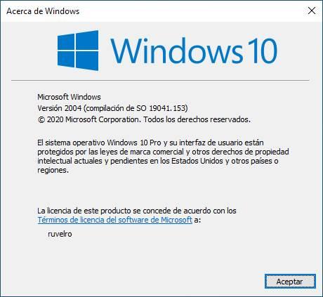Build 19041.153 de Windows 10