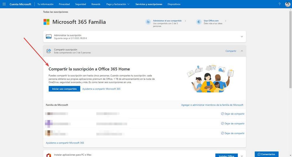Compartir suscripción Microsoft Office 365 - 2