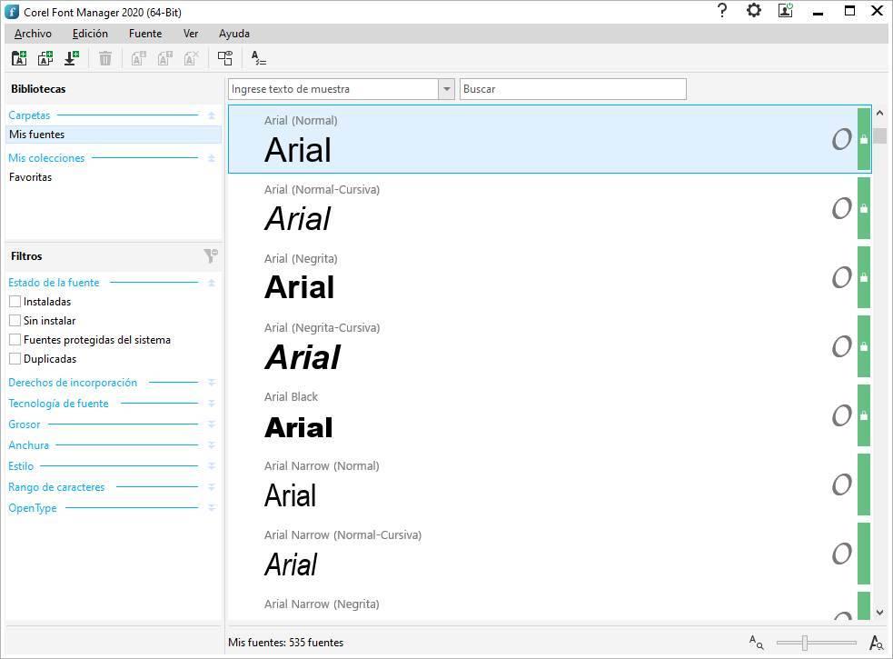 CorelDRAW Graphics Suite - Font Manager