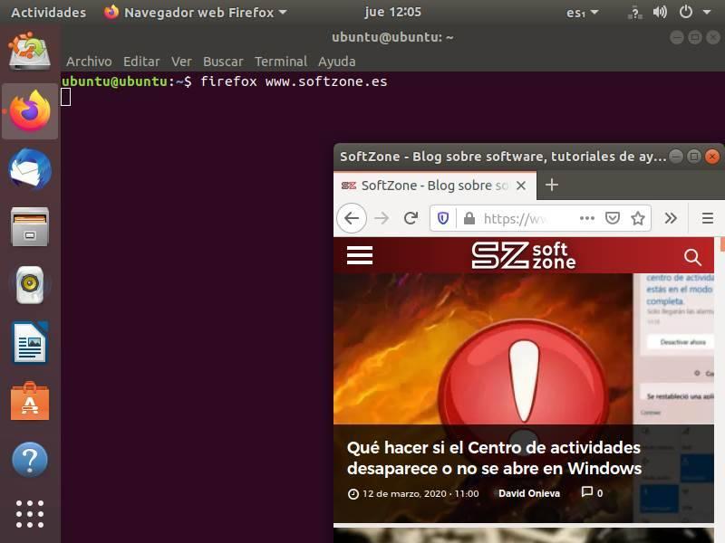 Ejecutar Firefox terminal Ubuntu