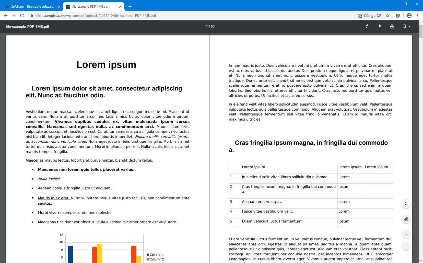 PDF en dos páginas en Chrome