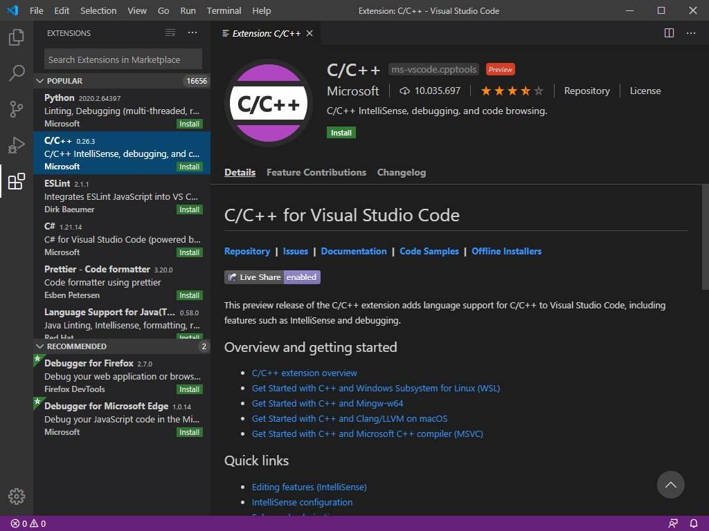 Visual Studio Code plugin C