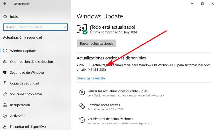 Actualización KB4541335 Windows 10